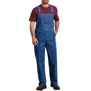 Dickies 56 x 30 Big & Tall Mens Bib Overalls Denim Jeans Stonewashed Indigo I043